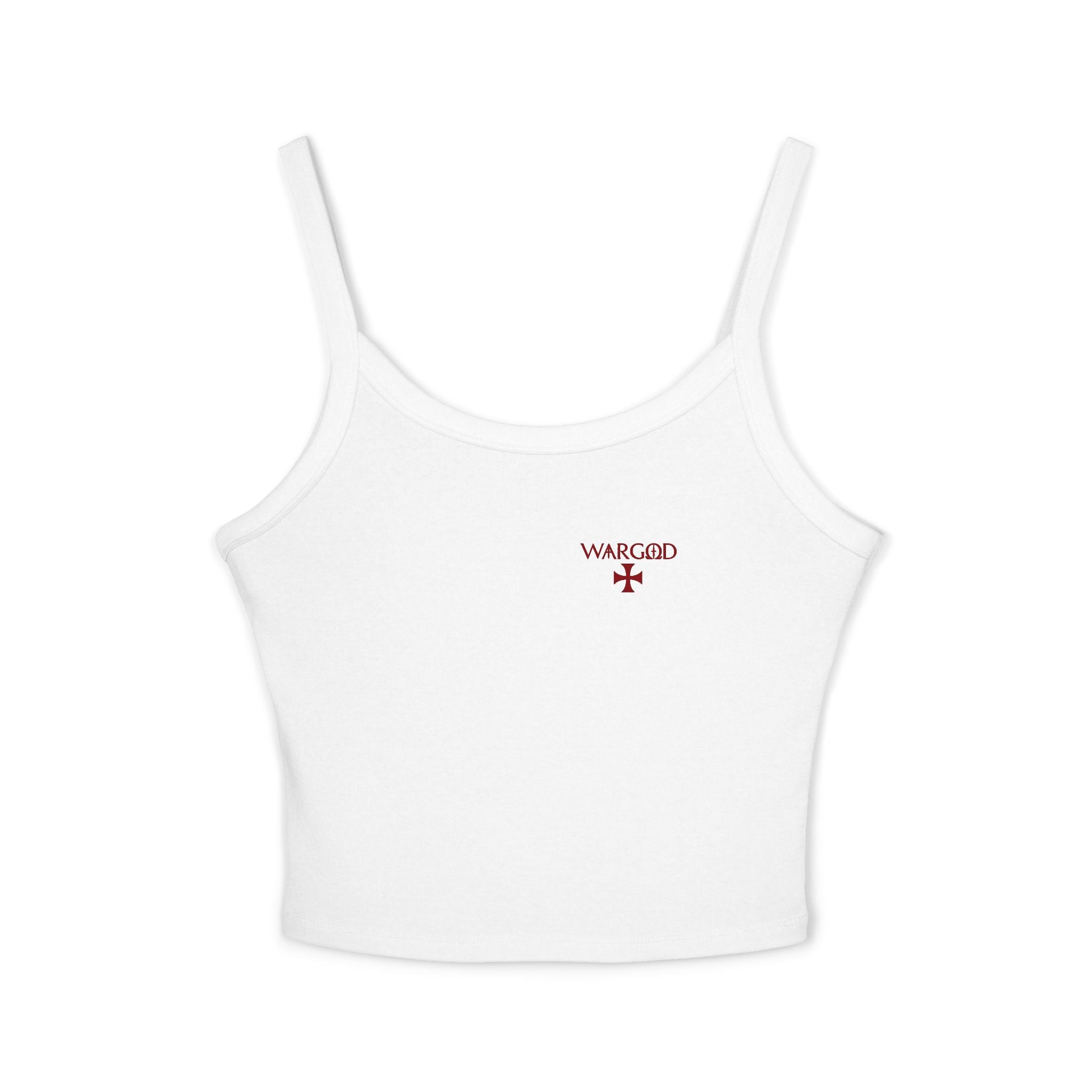 WARGOD Cross Tank — Women's Spaghetti Strap "Alpha and Omega"