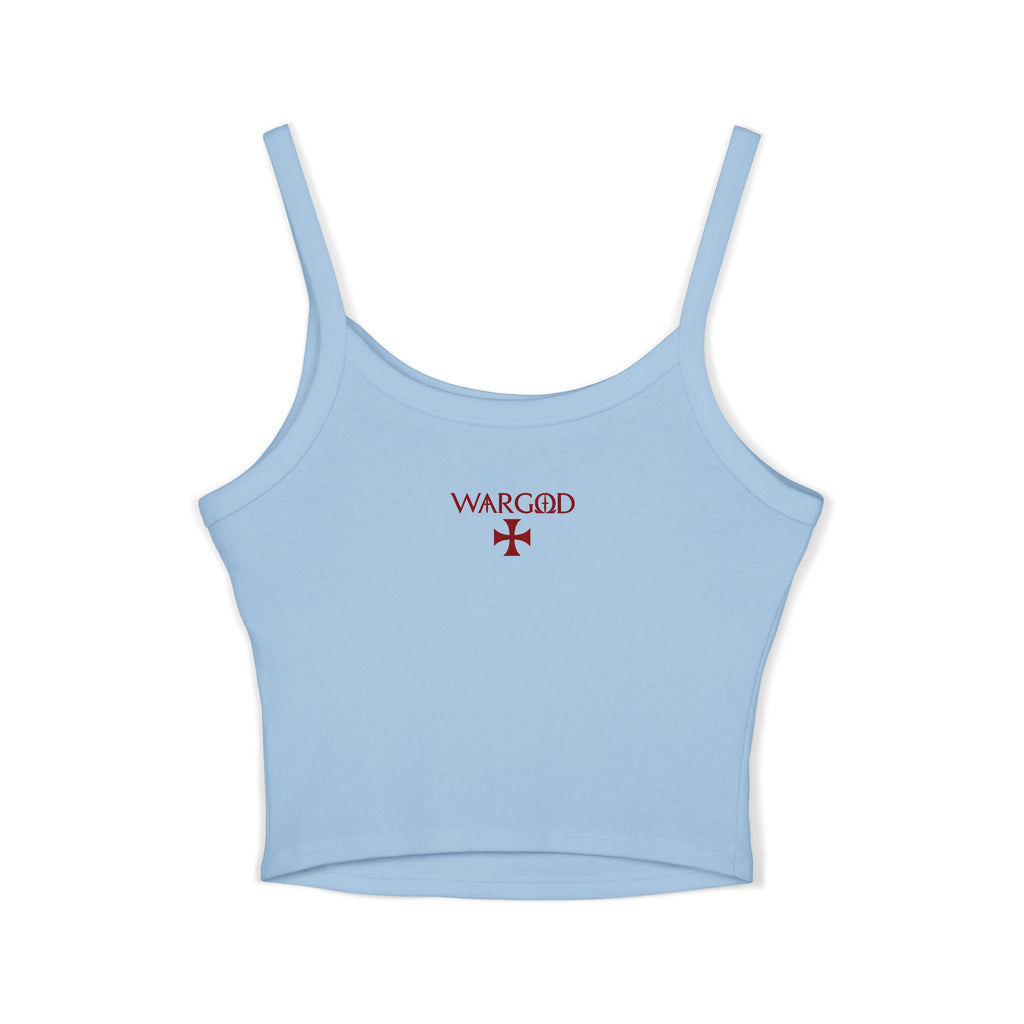 Spaghetti Tank Top — "Please Be Patient, I’m a Product of Public Schooling" Graphic