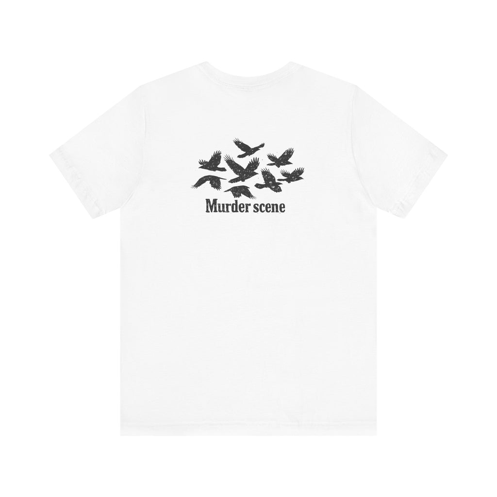 Murder Scene Raven Tee — Wargod Chest Logo Graphic T-Shirt