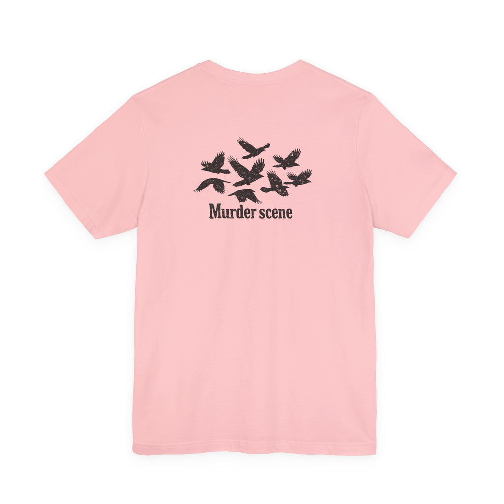 Murder Scene Raven Tee — Wargod Chest Logo Graphic T-Shirt