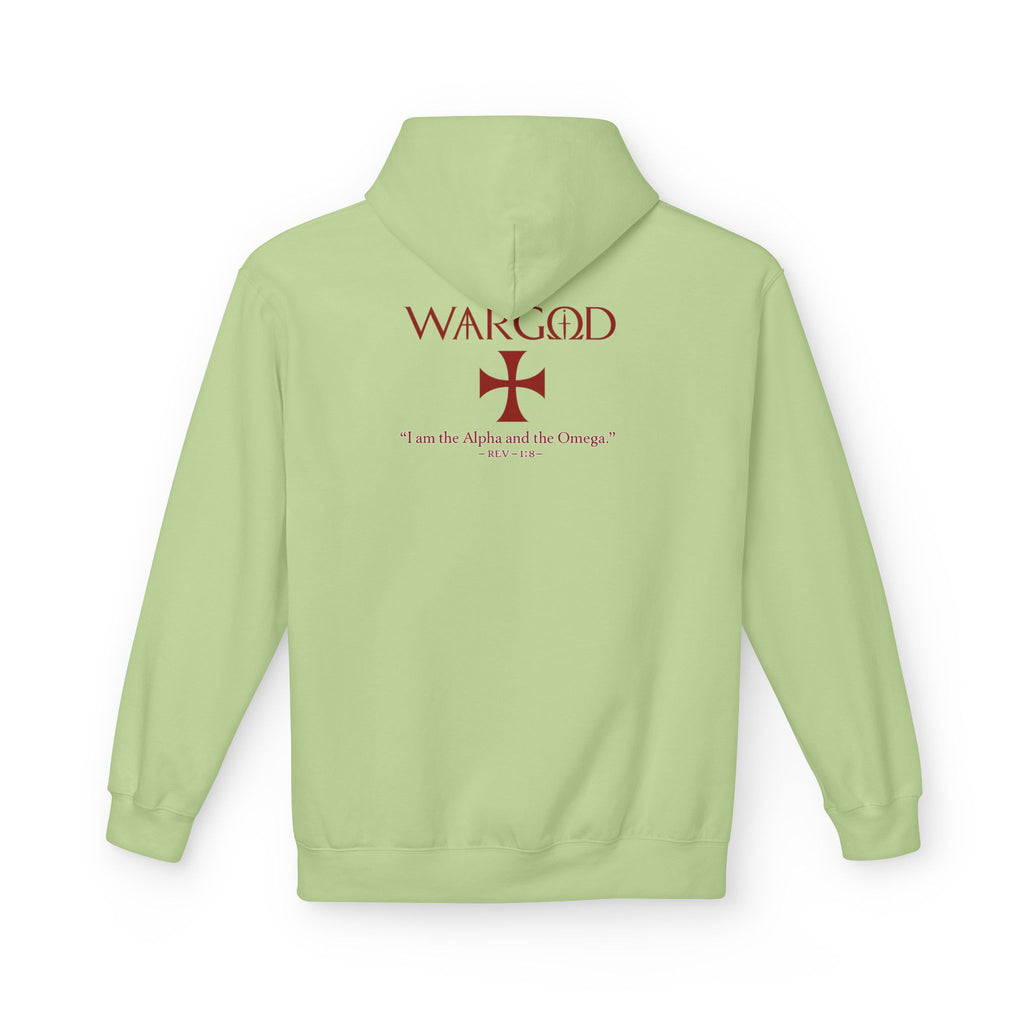 WARGOD Cross Hoodie — "I Am the Alpha and the Omega" Graphic Hoodie