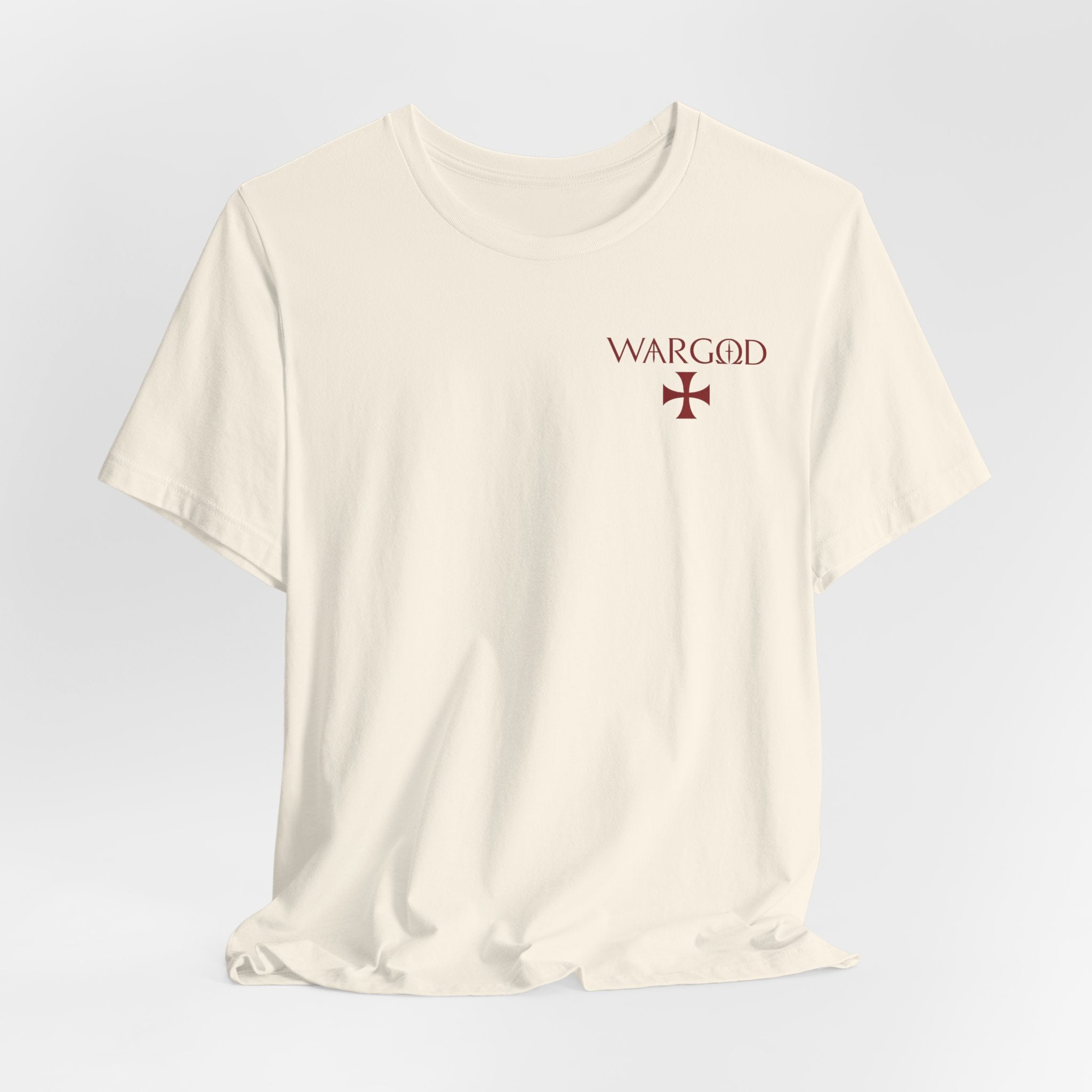 Wargod Cross Tee — "I am the Alpha and the Omega" Christian Graphic T‑Shirt