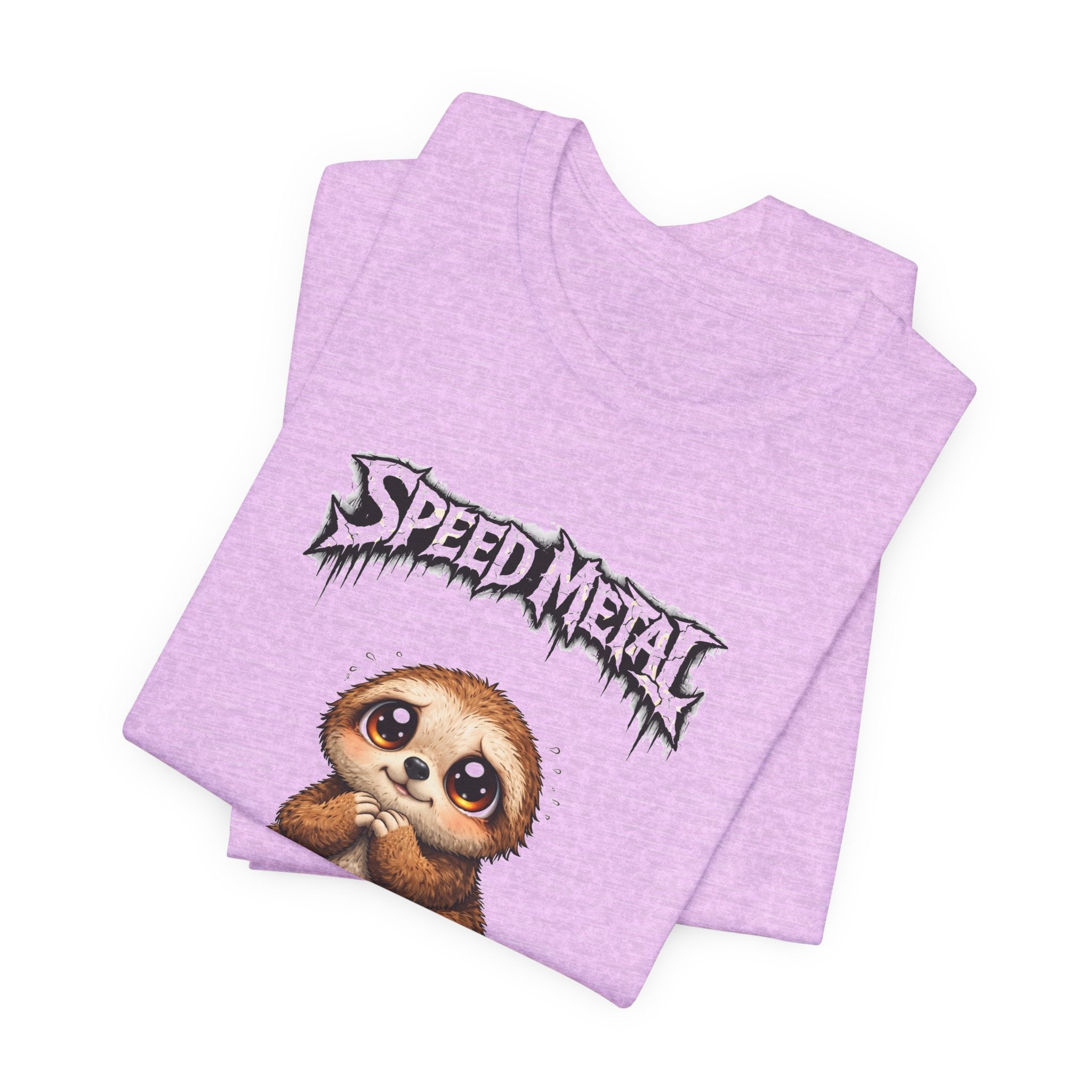 Speed Metal Sloth T-Shirt — Cute Sloth Graphic Tee for Metal Fans