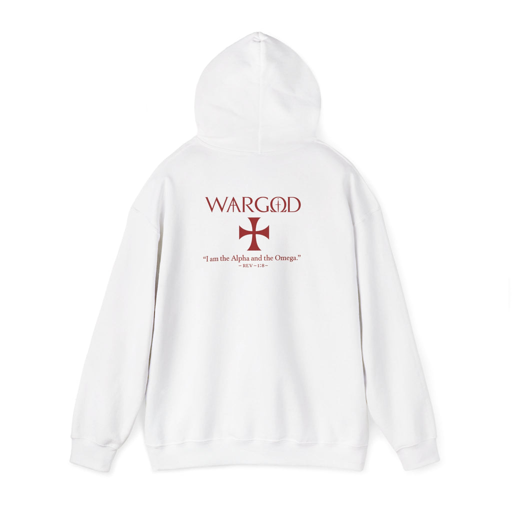 Hoodie — 'WARGOD' Cross Graphic Pullover ("I am the Alpha and the Omega")