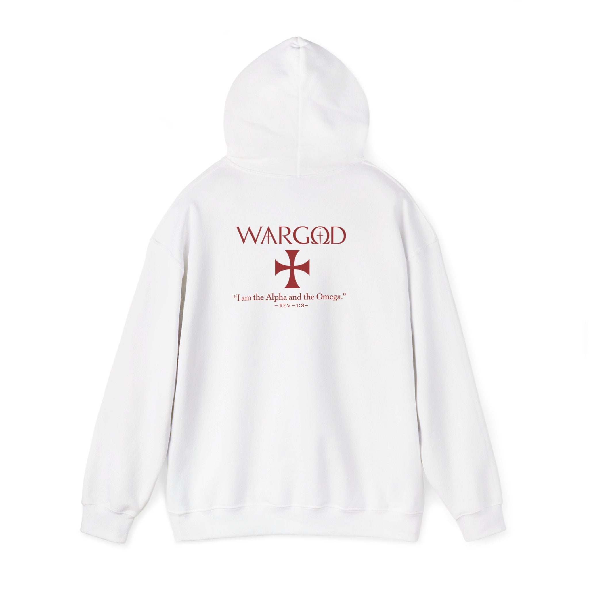 Hoodie — 'WARGOD' Cross Graphic Pullover ("I am the Alpha and the Omega")