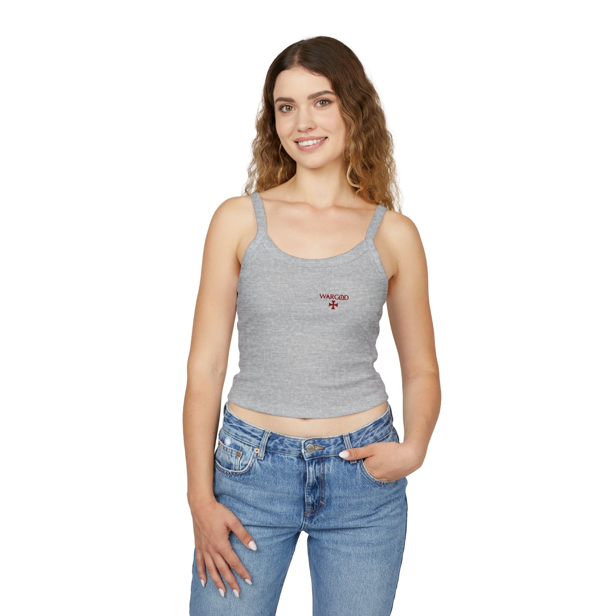 WARGOD Cross Tank — Women's Spaghetti Strap "Alpha and Omega"
