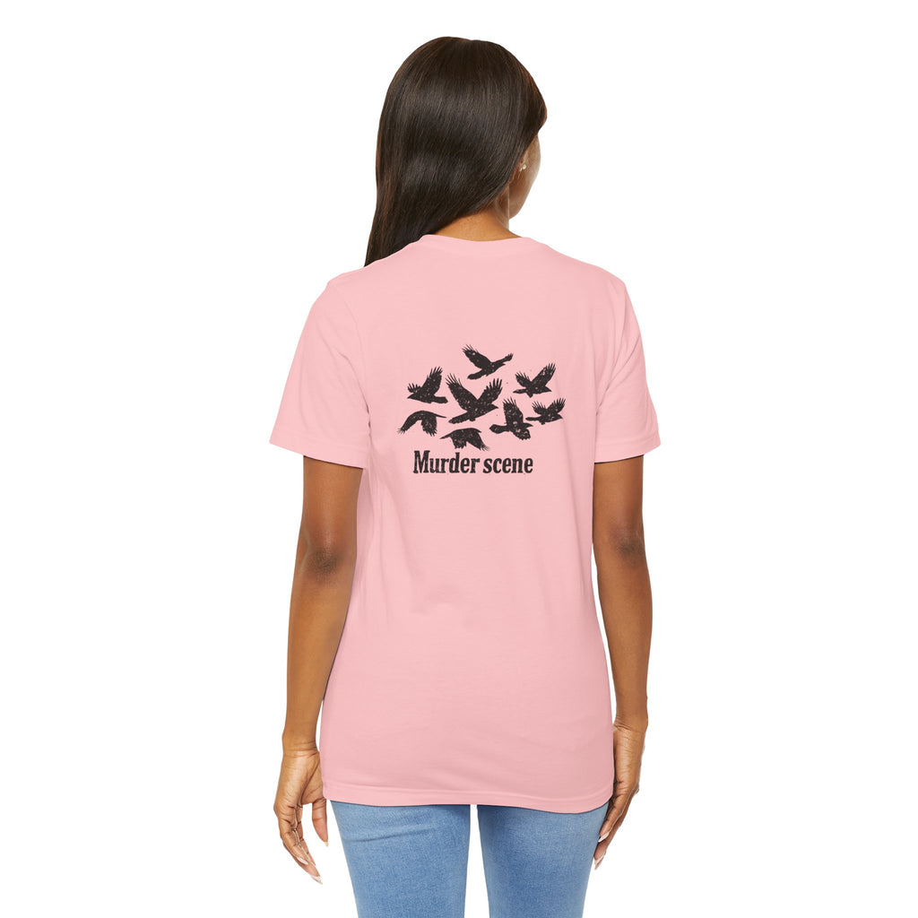 Murder Scene Raven Tee — Wargod Chest Logo Graphic T-Shirt