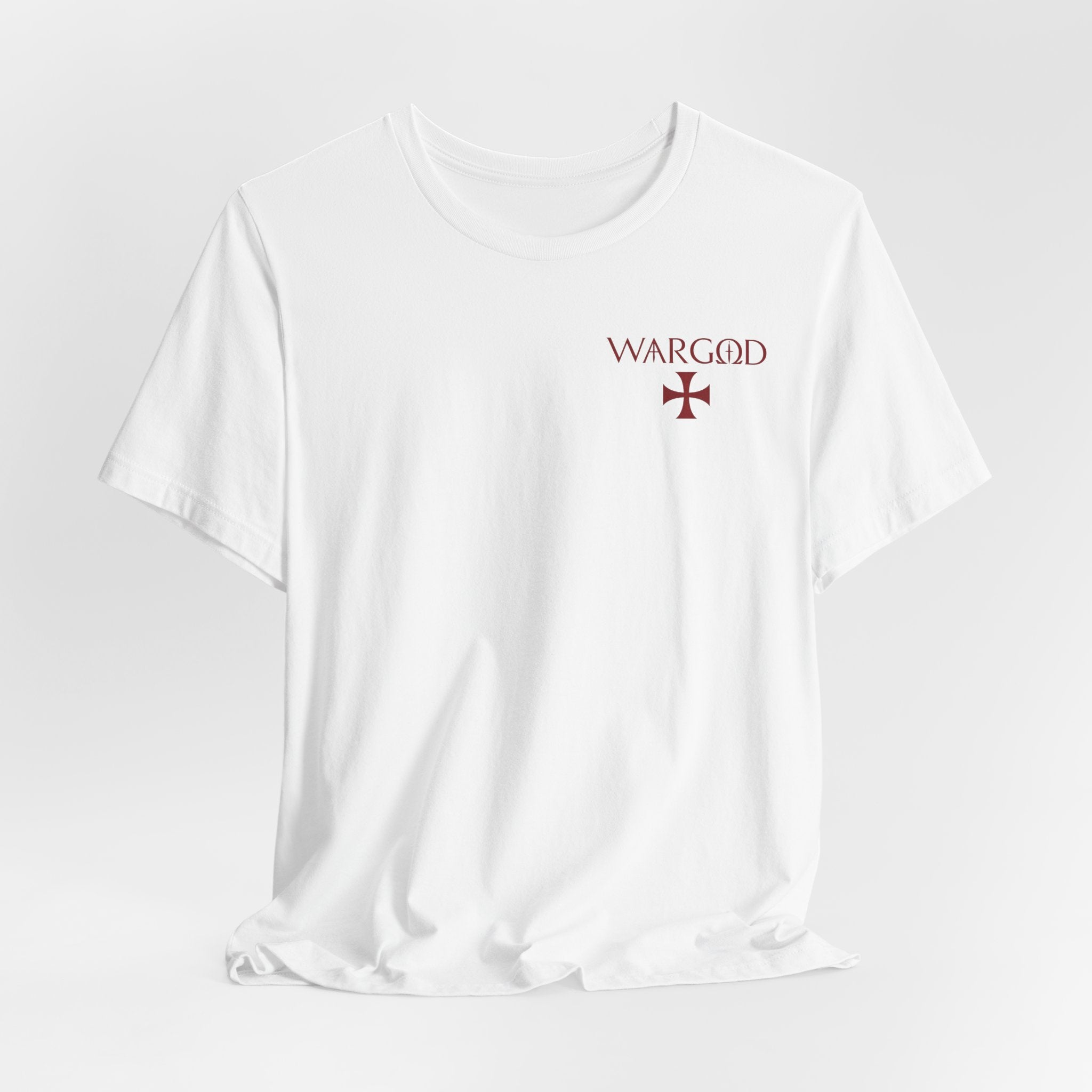 Wargod Cross Tee — "I am the Alpha and the Omega" Christian Graphic T‑Shirt