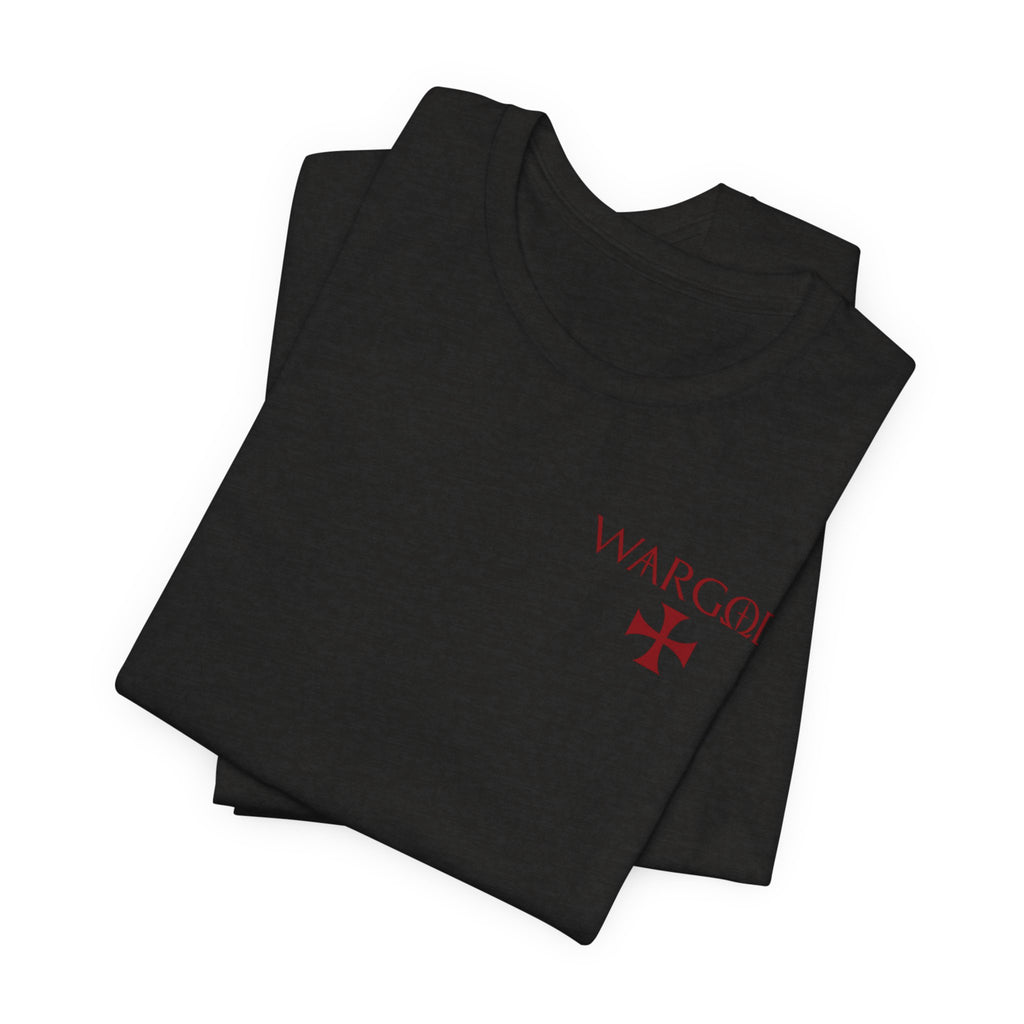 Wargod Cross Tee — "I am the Alpha and the Omega" Christian Graphic T‑Shirt