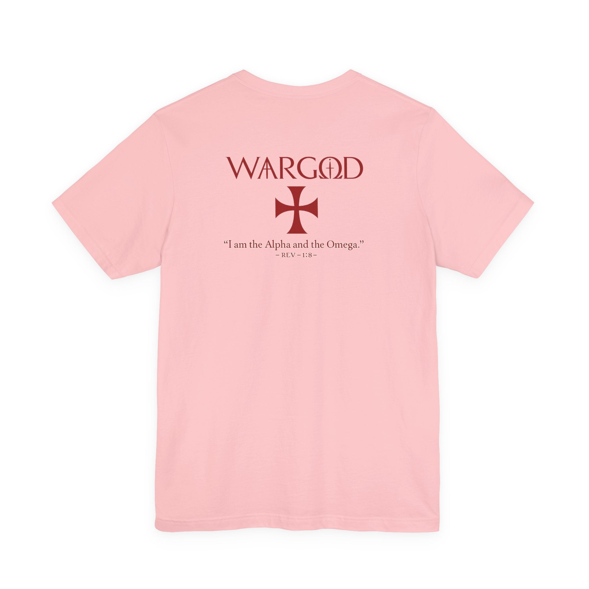 Wargod Cross Tee — "I am the Alpha and the Omega" Christian Graphic T‑Shirt