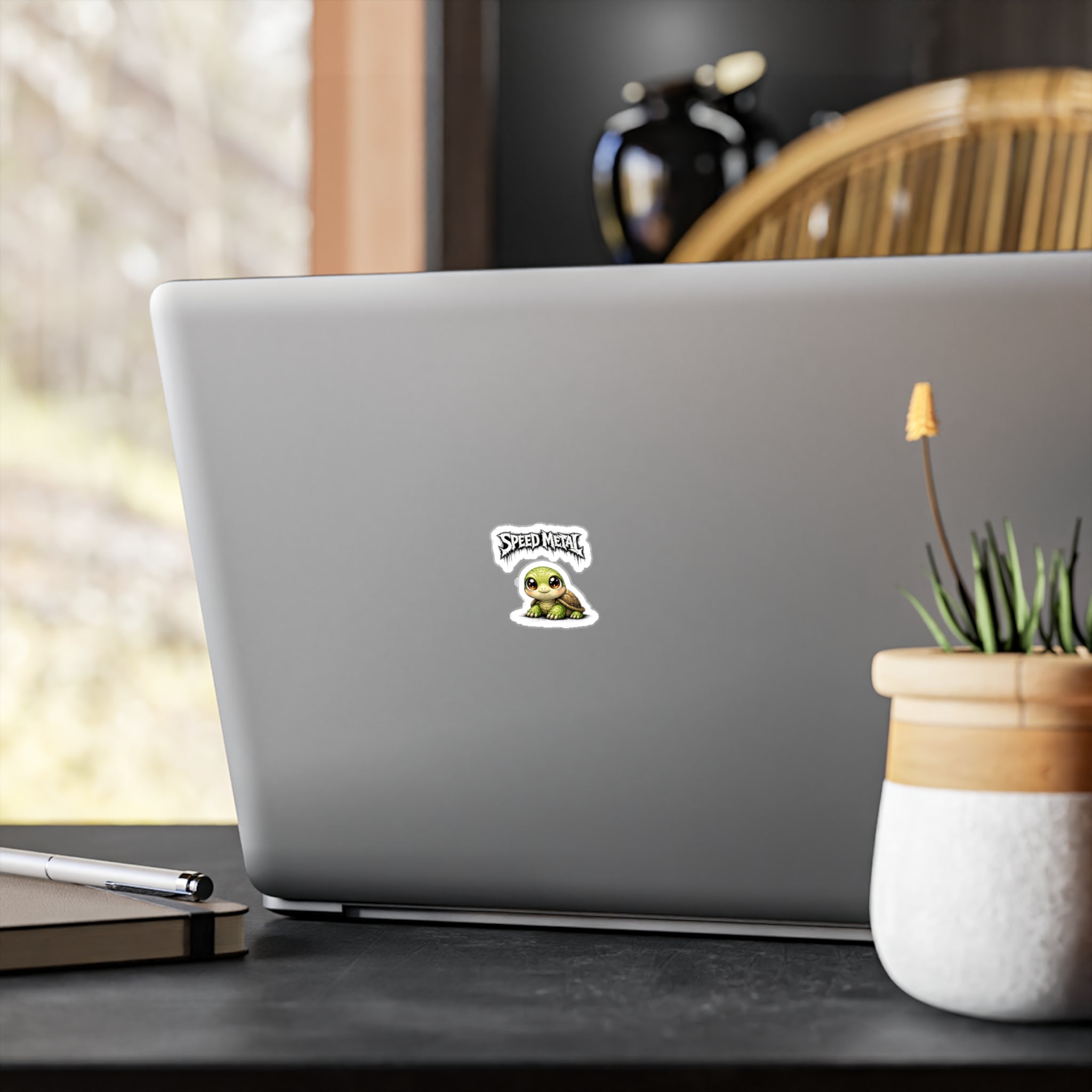 Speed Metal Turtle Vinyl Decal — Cute Turtle Sticker for Laptops, Cars & Water Bottles