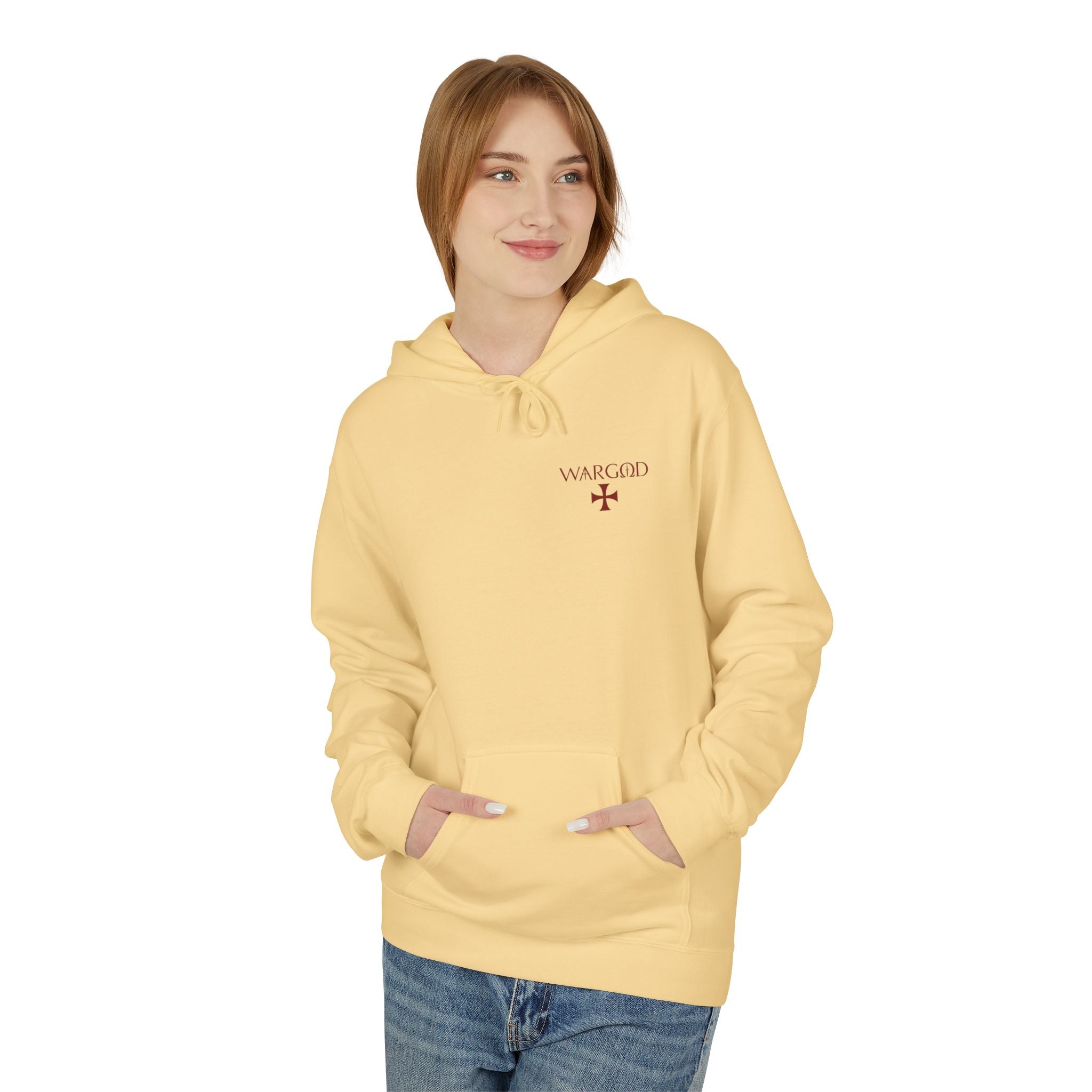 WARGOD Cross Hoodie — "I Am the Alpha and the Omega" Graphic Hoodie
