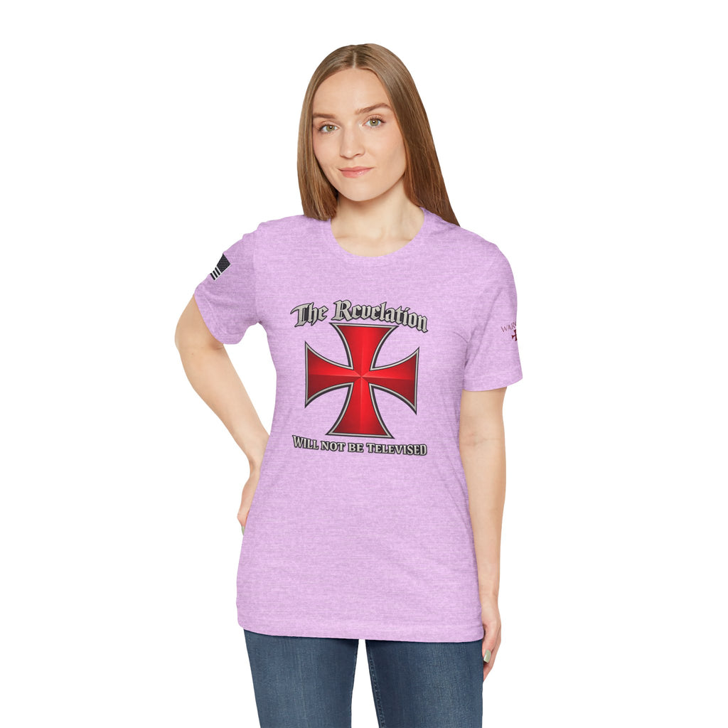 Revelation Cross Tee — "The Revelation Will Not Be Televised" Graphic T-Shirt