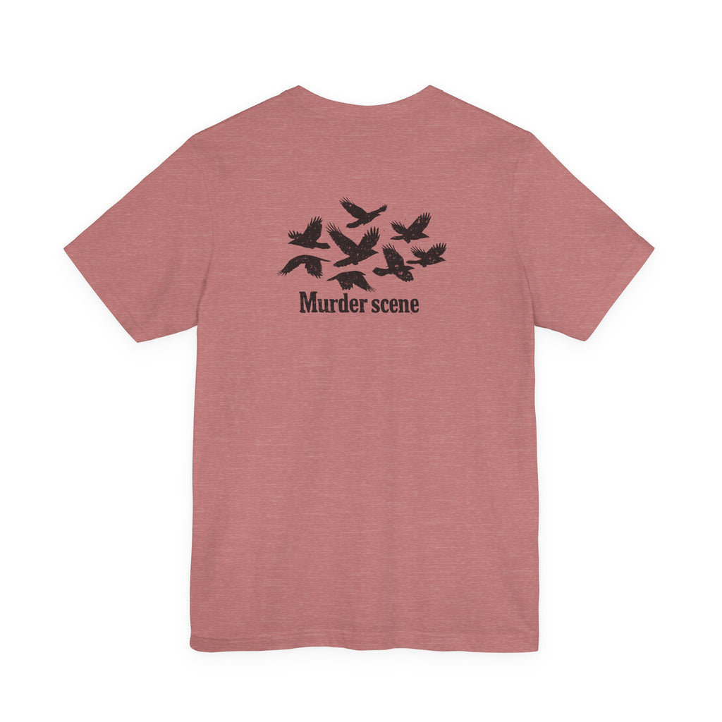 Murder Scene Raven Tee — Wargod Chest Logo Graphic T-Shirt