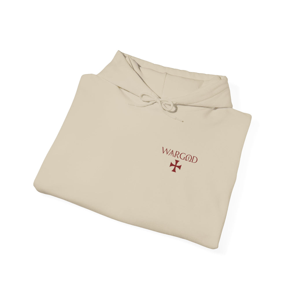 Hoodie — 'WARGOD' Cross Graphic Pullover ("I am the Alpha and the Omega")