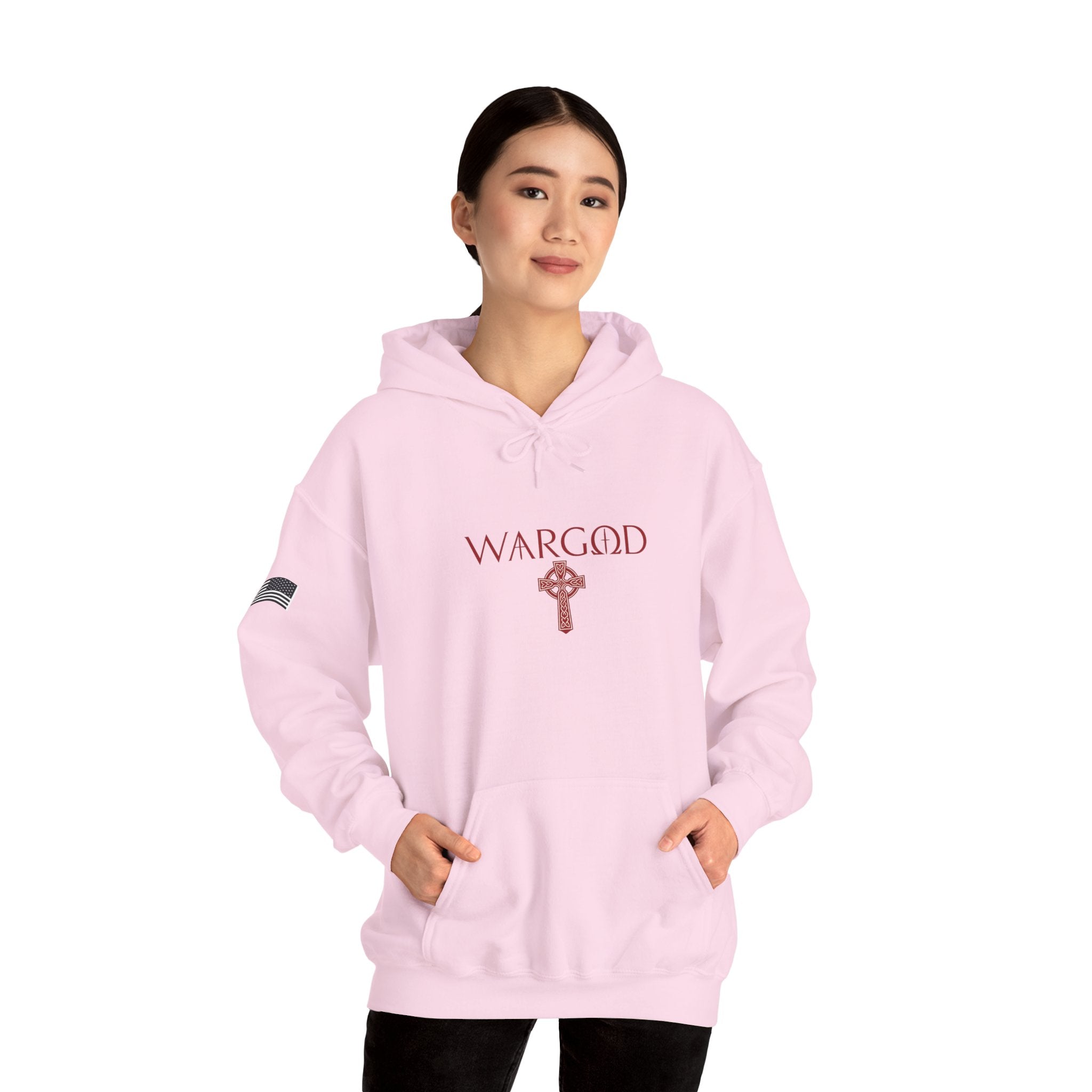 WARGOD Celtic Cross Hoodie – Minimal Viking Rune Graphic Pullover