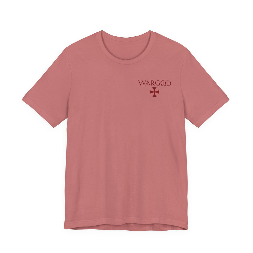 Wargod Cross Tee — "I am the Alpha and the Omega" Christian Graphic T‑Shirt