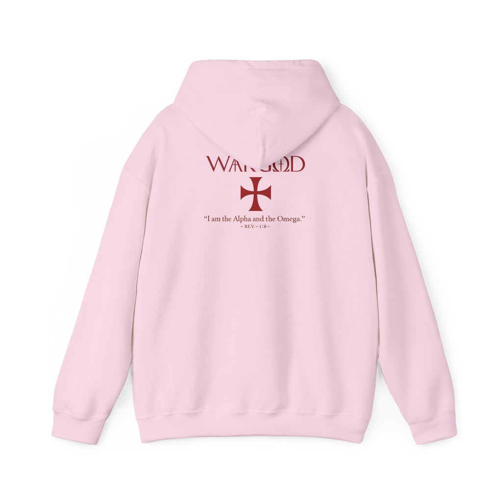 Hoodie — 'WARGOD' Cross Graphic Pullover ("I am the Alpha and the Omega")
