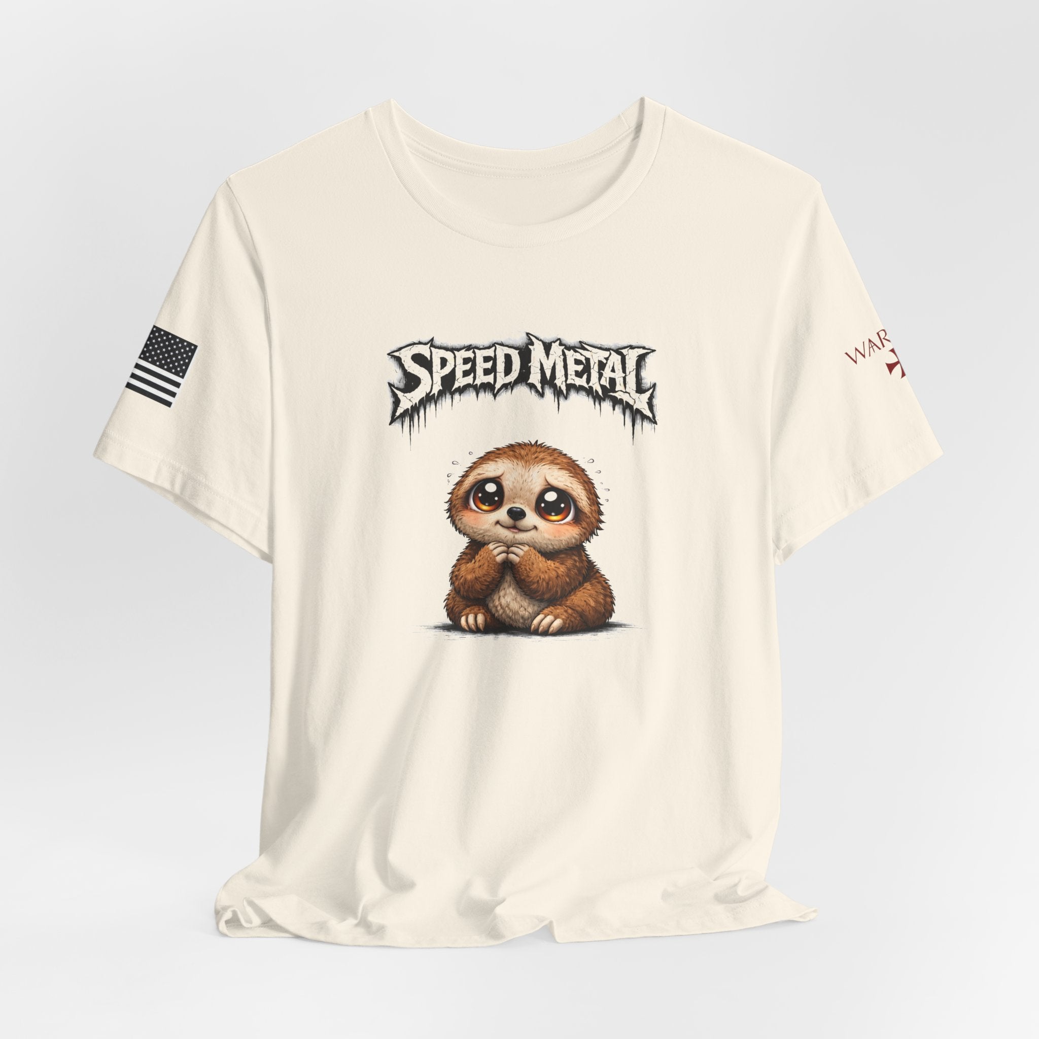 Speed Metal Sloth T-Shirt — Cute Sloth Graphic Tee for Metal Fans
