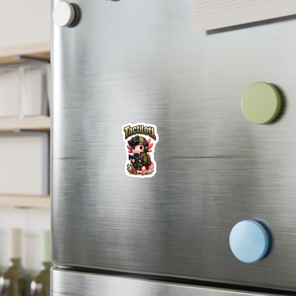 Tactilotl Soldier Axolotl Vinyl Sticker — Cute Tactical Kiss-Cut Decal