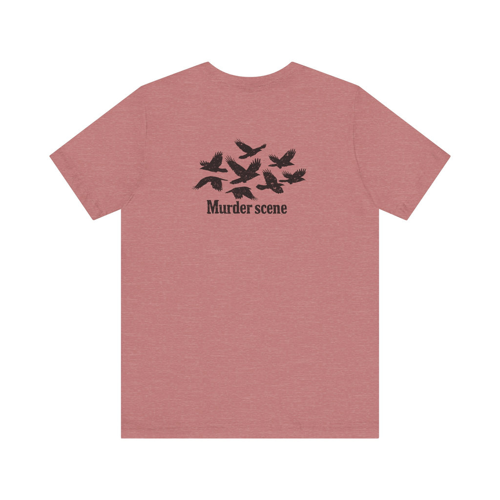 Murder Scene Raven Tee — Wargod Chest Logo Graphic T-Shirt
