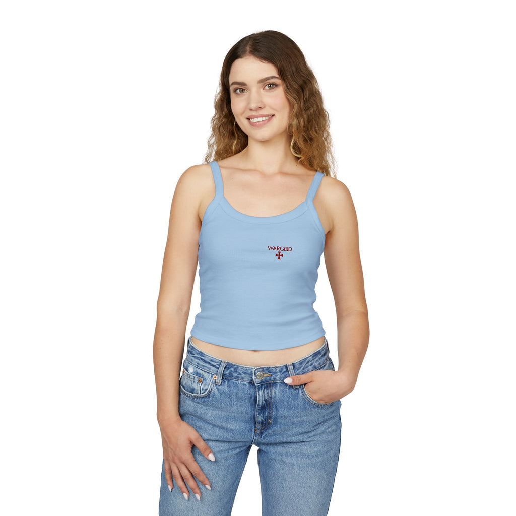WARGOD Cross Tank — Women's Spaghetti Strap "Alpha and Omega"