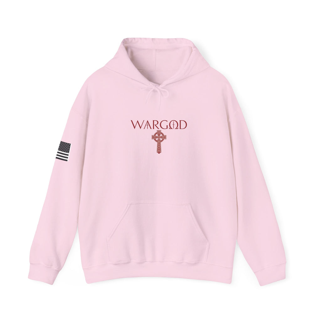 WARGOD Celtic Cross Hoodie – Minimal Viking Rune Graphic Pullover