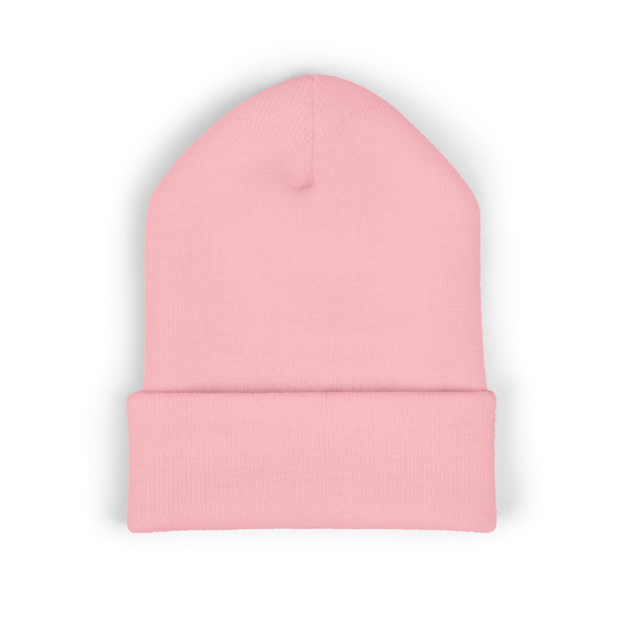 WARGOD Embroidered Cuffed Beanie — Minimal Cross Knit Hat