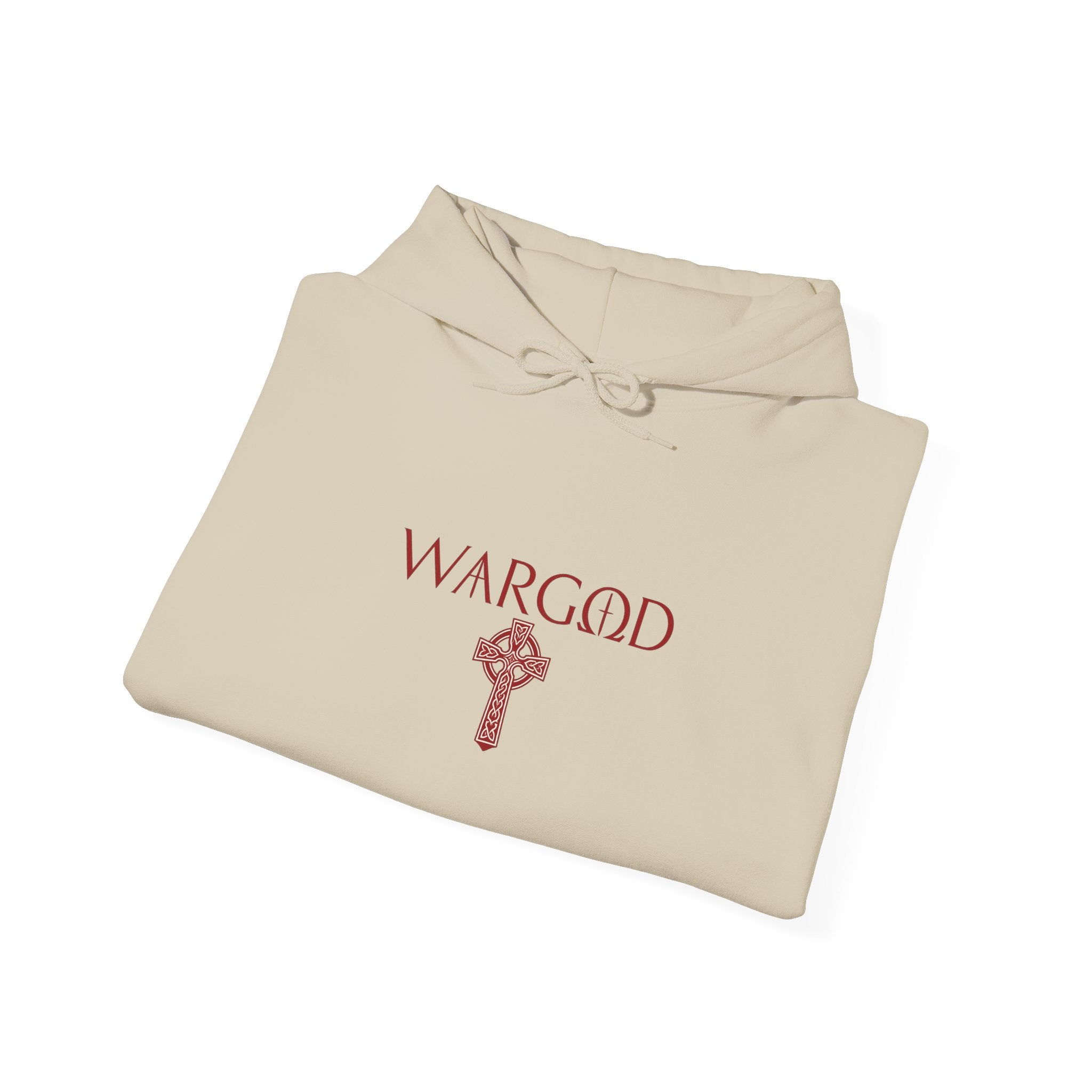 WARGOD Celtic Cross Hoodie – Minimal Viking Rune Graphic Pullover