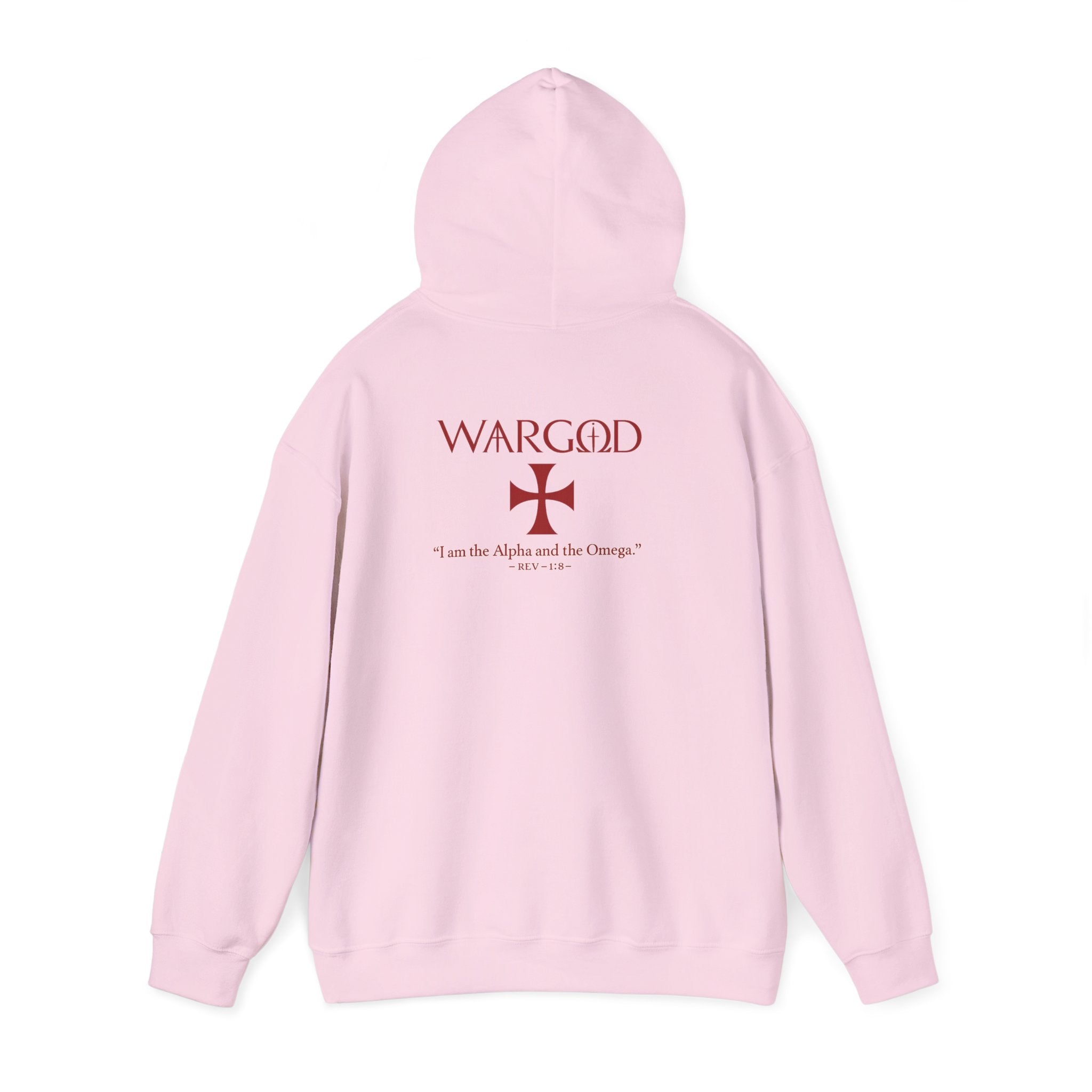 Hoodie — 'WARGOD' Cross Graphic Pullover ("I am the Alpha and the Omega")