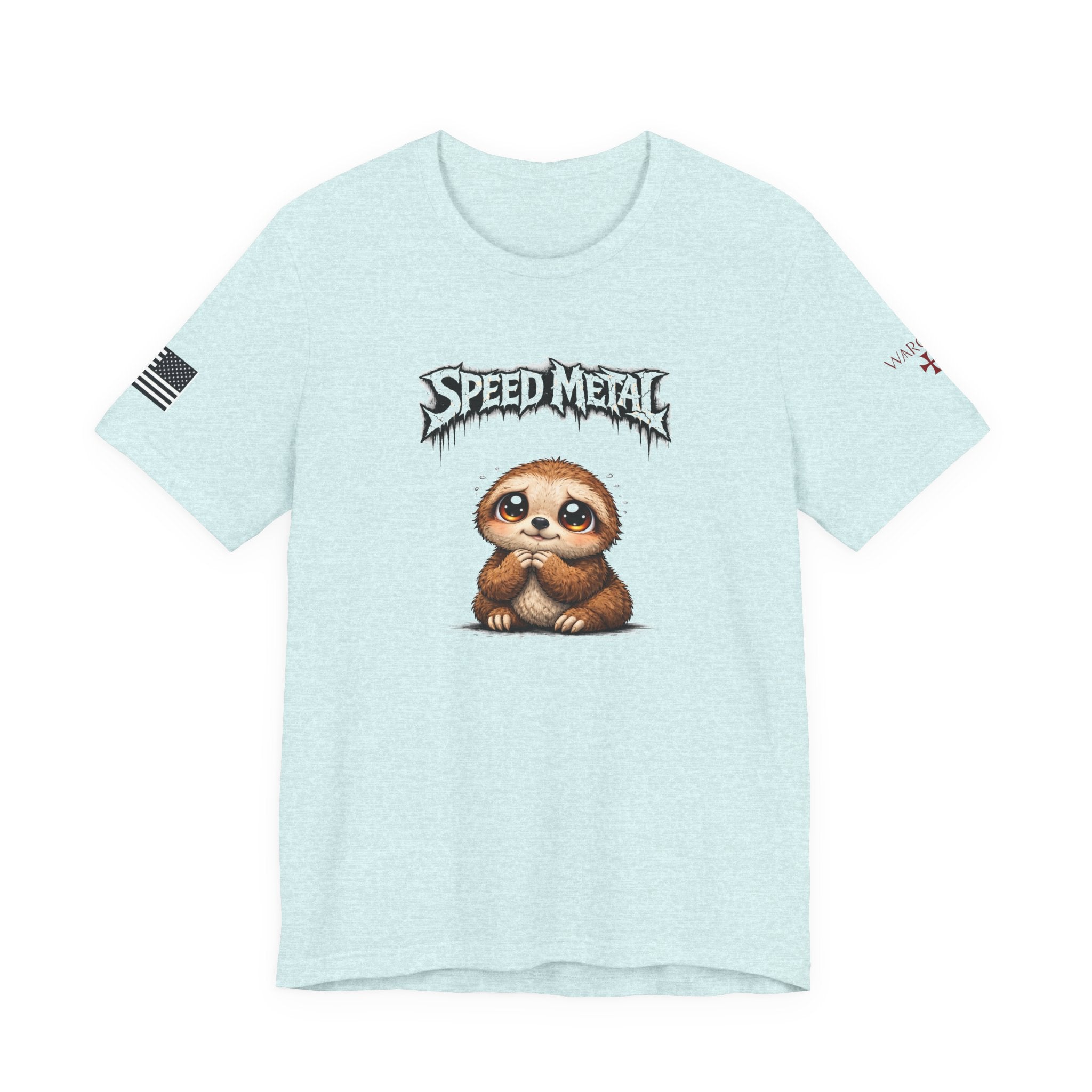 Speed Metal Sloth T-Shirt — Cute Sloth Graphic Tee for Metal Fans