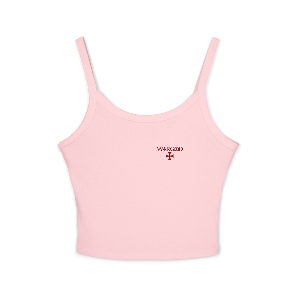 WARGOD Cross Tank — Women's Spaghetti Strap "Alpha and Omega"