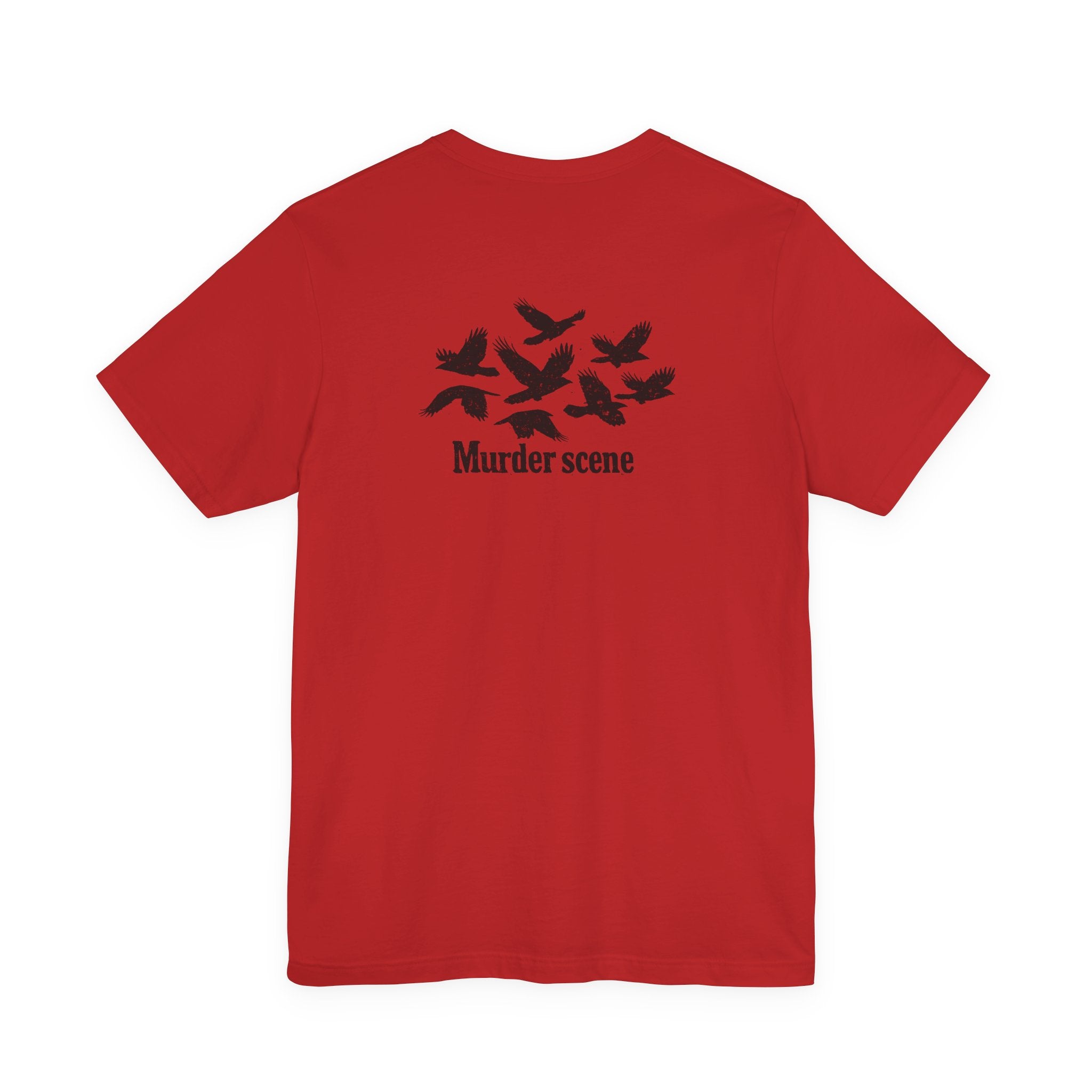 Murder Scene Raven Tee — Wargod Chest Logo Graphic T-Shirt
