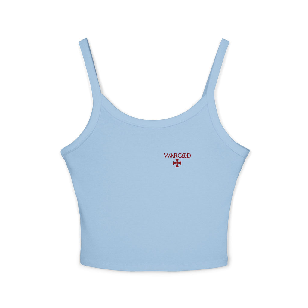 WARGOD Cross Tank — Women's Spaghetti Strap "Alpha and Omega"