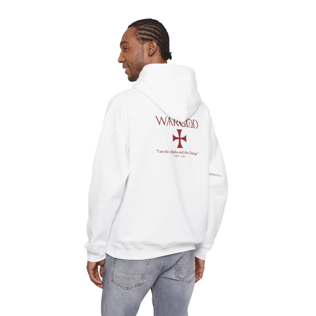 Hoodie — 'WARGOD' Cross Graphic Pullover ("I am the Alpha and the Omega")