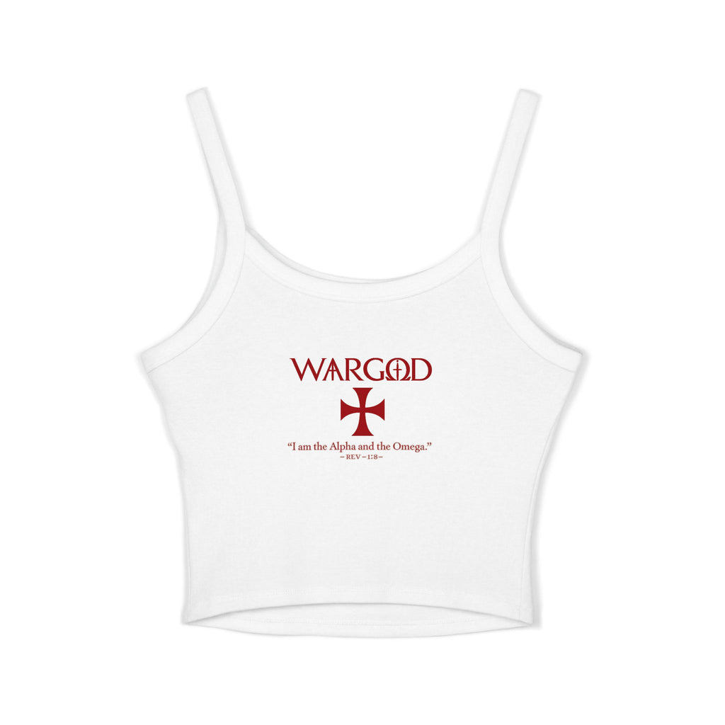 WARGOD Cross Tank — Women's Spaghetti Strap "Alpha and Omega"
