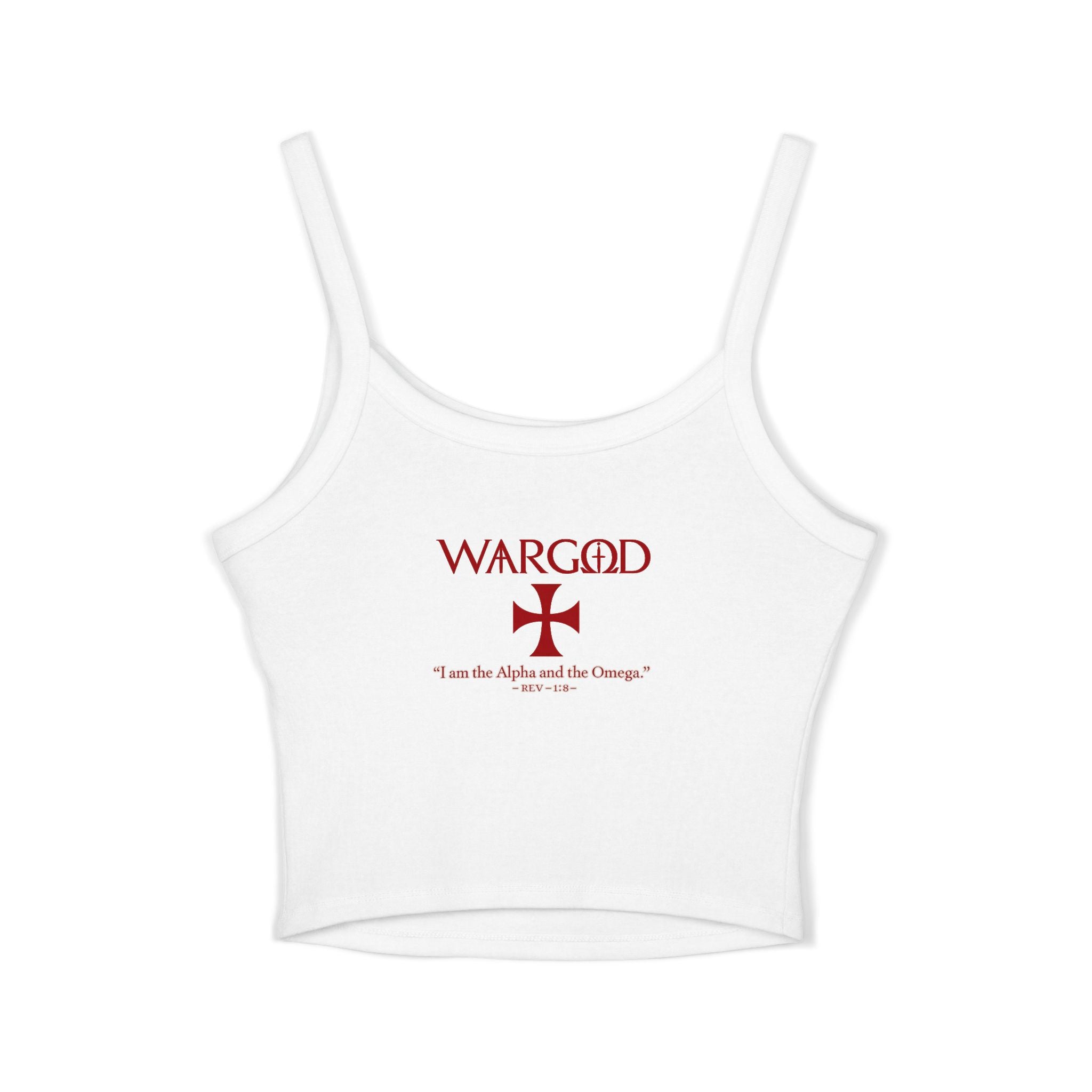 WARGOD Cross Tank — Women's Spaghetti Strap "Alpha and Omega"
