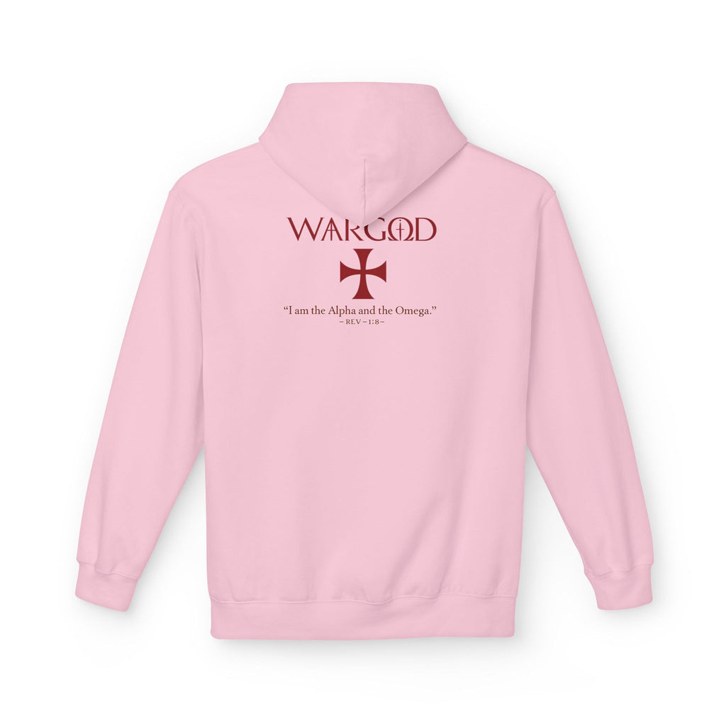 WARGOD Cross Hoodie — "I Am the Alpha and the Omega" Graphic Hoodie
