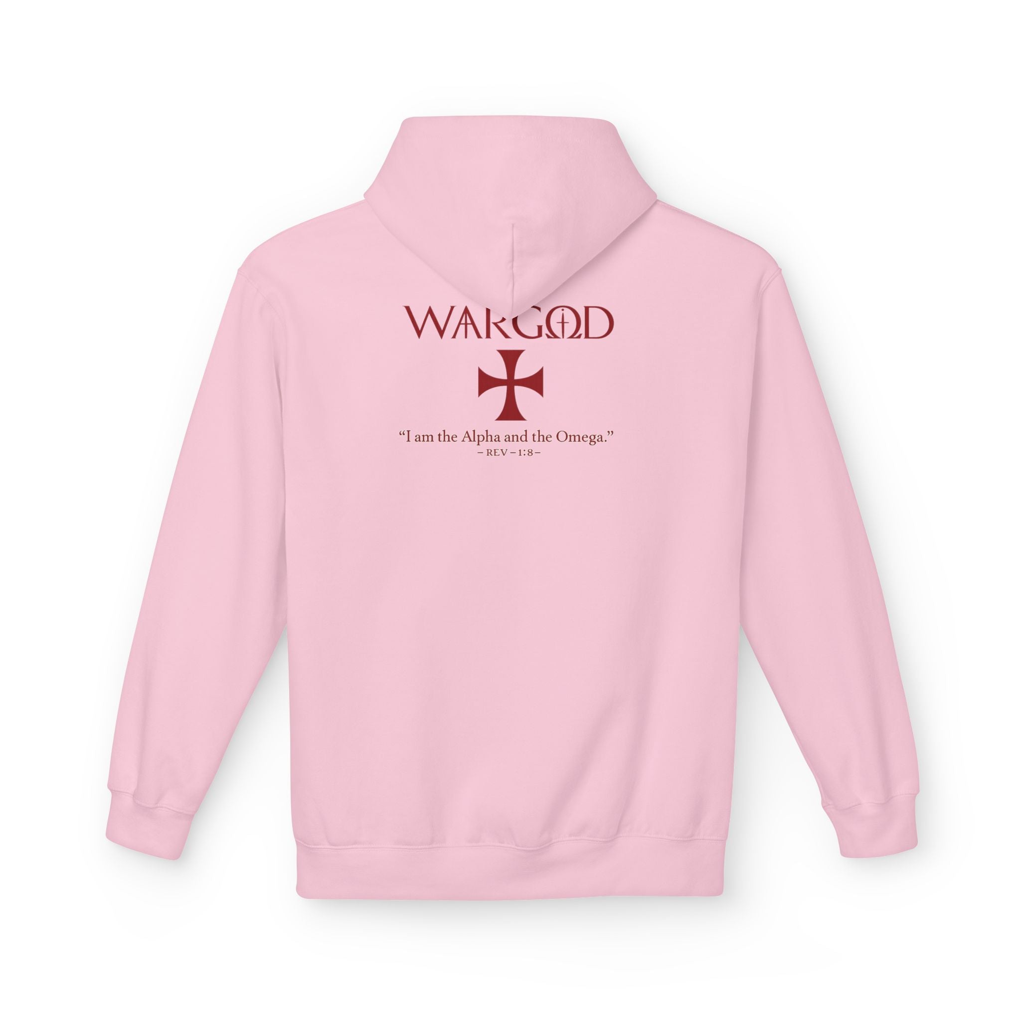 WARGOD Cross Hoodie — "I Am the Alpha and the Omega" Graphic Hoodie