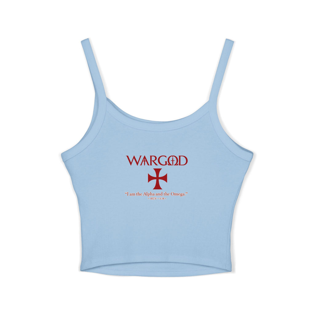 WARGOD Cross Tank — Women's Spaghetti Strap "Alpha and Omega"