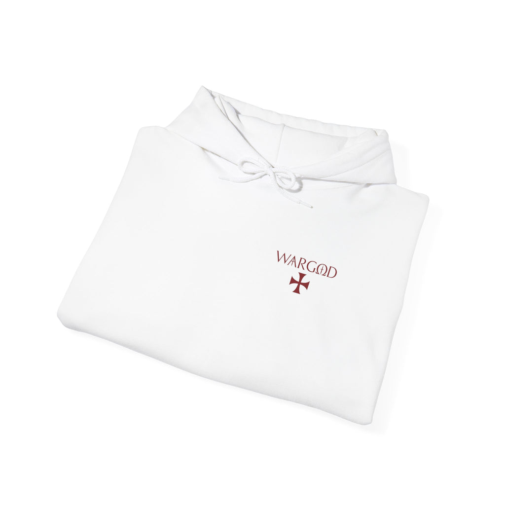 Hoodie — 'WARGOD' Cross Graphic Pullover ("I am the Alpha and the Omega")