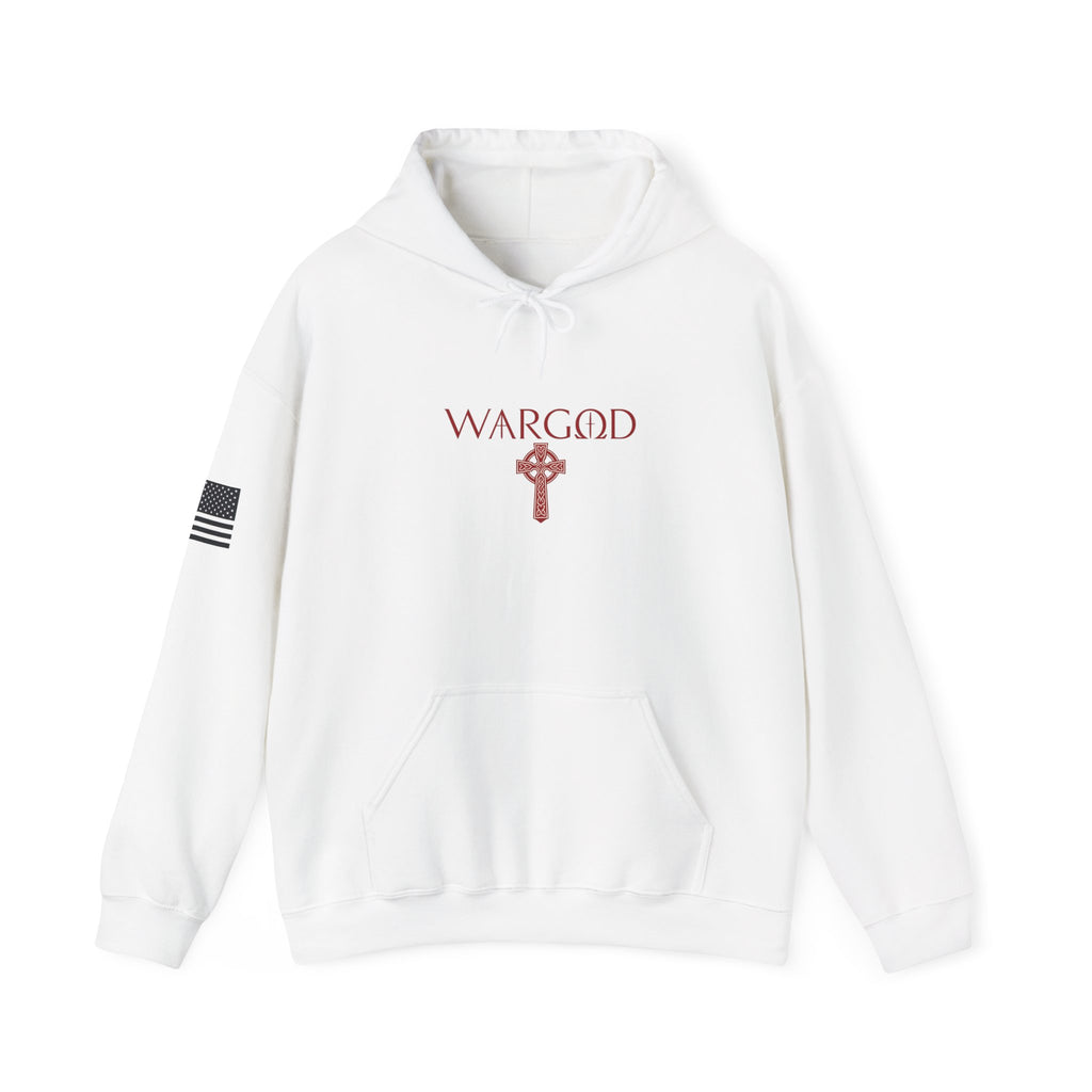 WARGOD Celtic Cross Hoodie – Minimal Viking Rune Graphic Pullover