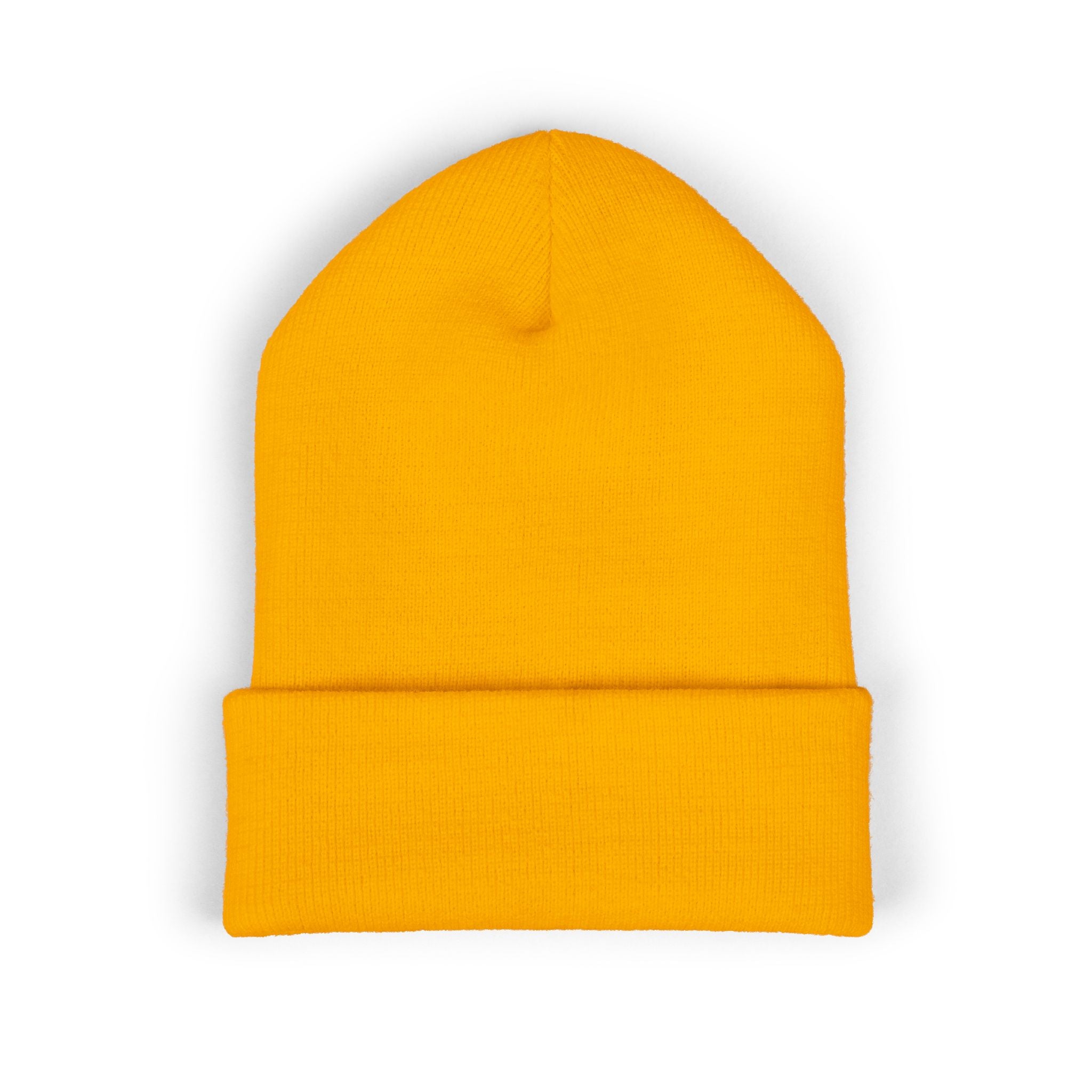 WARGOD Embroidered Cuffed Beanie — Minimal Cross Knit Hat