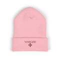 WARGOD Embroidered Cuffed Beanie — Minimal Cross Knit Hat