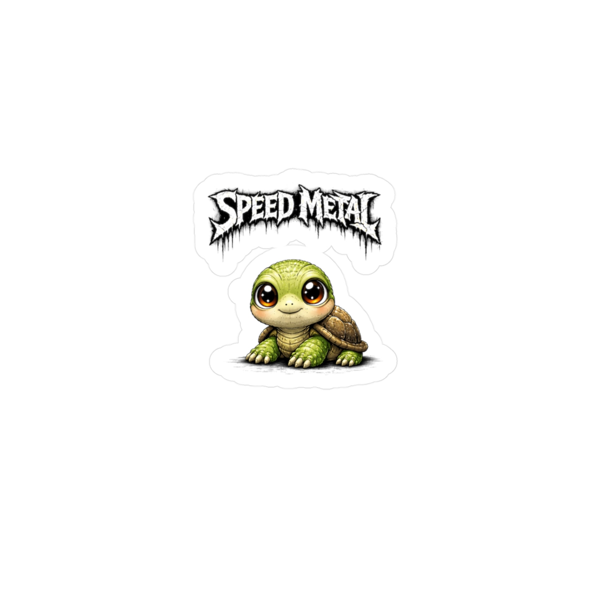 Speed Metal Turtle Vinyl Decal — Cute Turtle Sticker for Laptops, Cars & Water Bottles