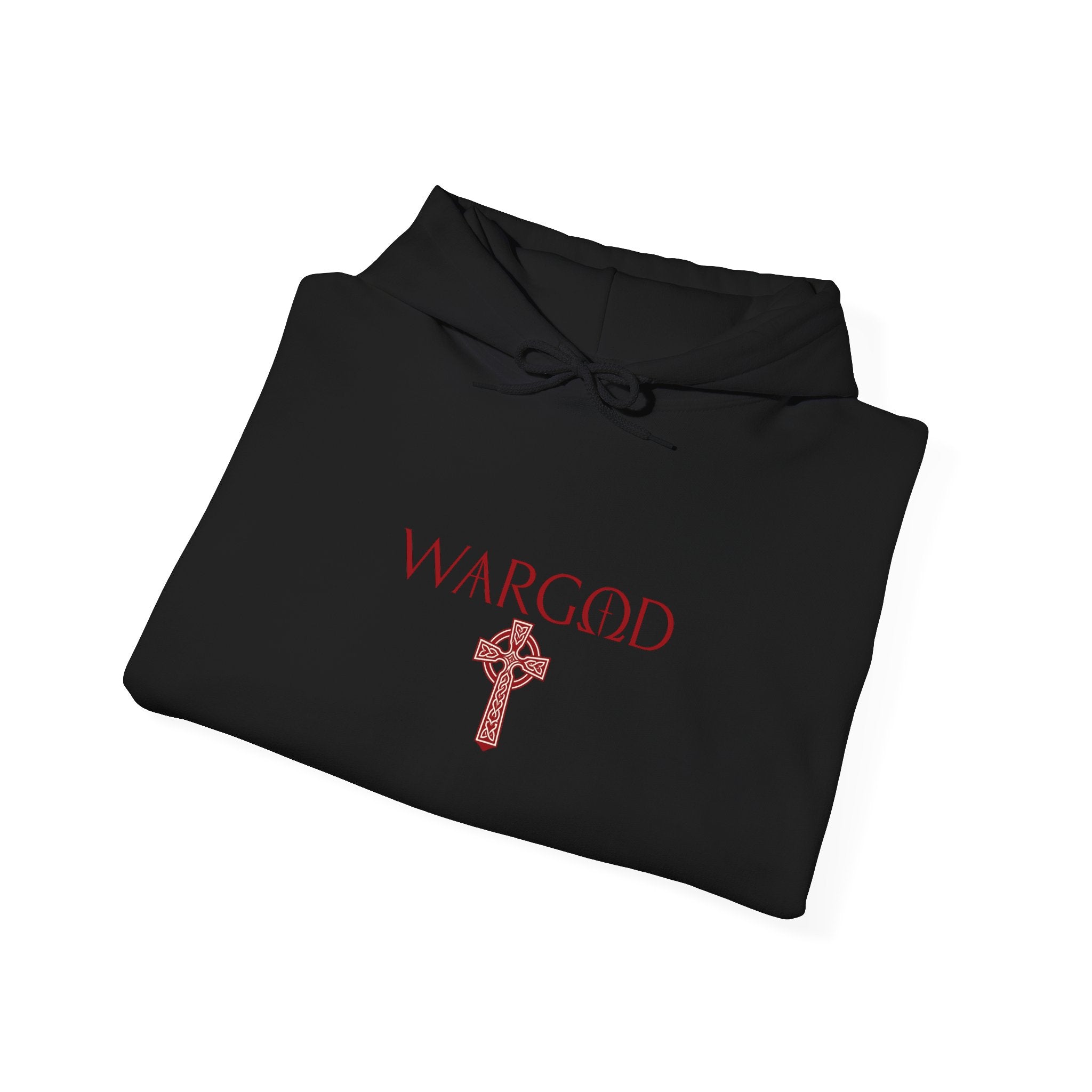 WARGOD Celtic Cross Hoodie – Minimal Viking Rune Graphic Pullover