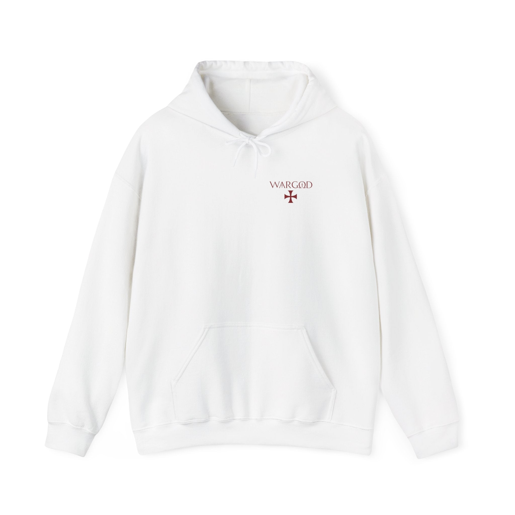 Hoodie — 'WARGOD' Cross Graphic Pullover ("I am the Alpha and the Omega")