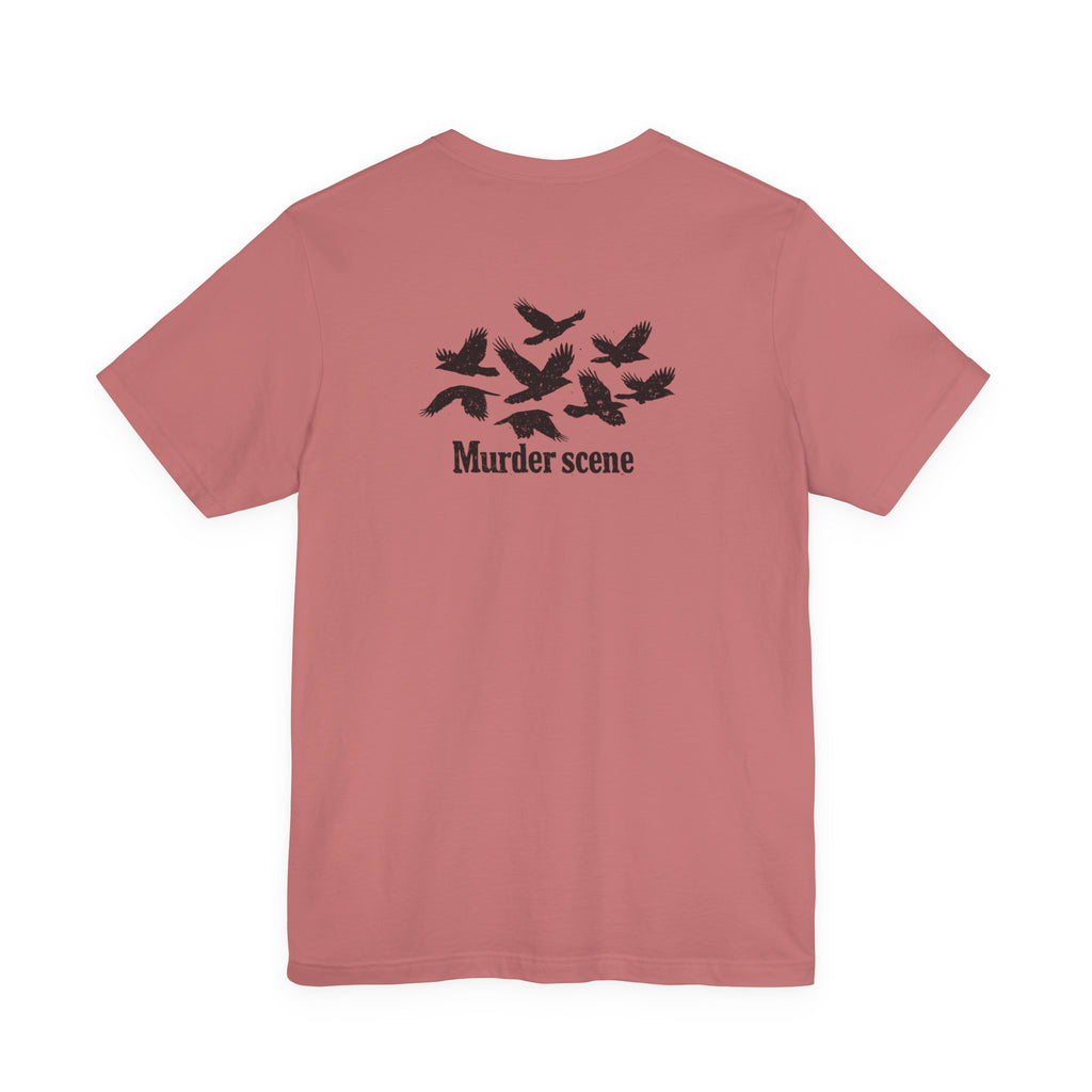 Murder Scene Raven Tee — Wargod Chest Logo Graphic T-Shirt