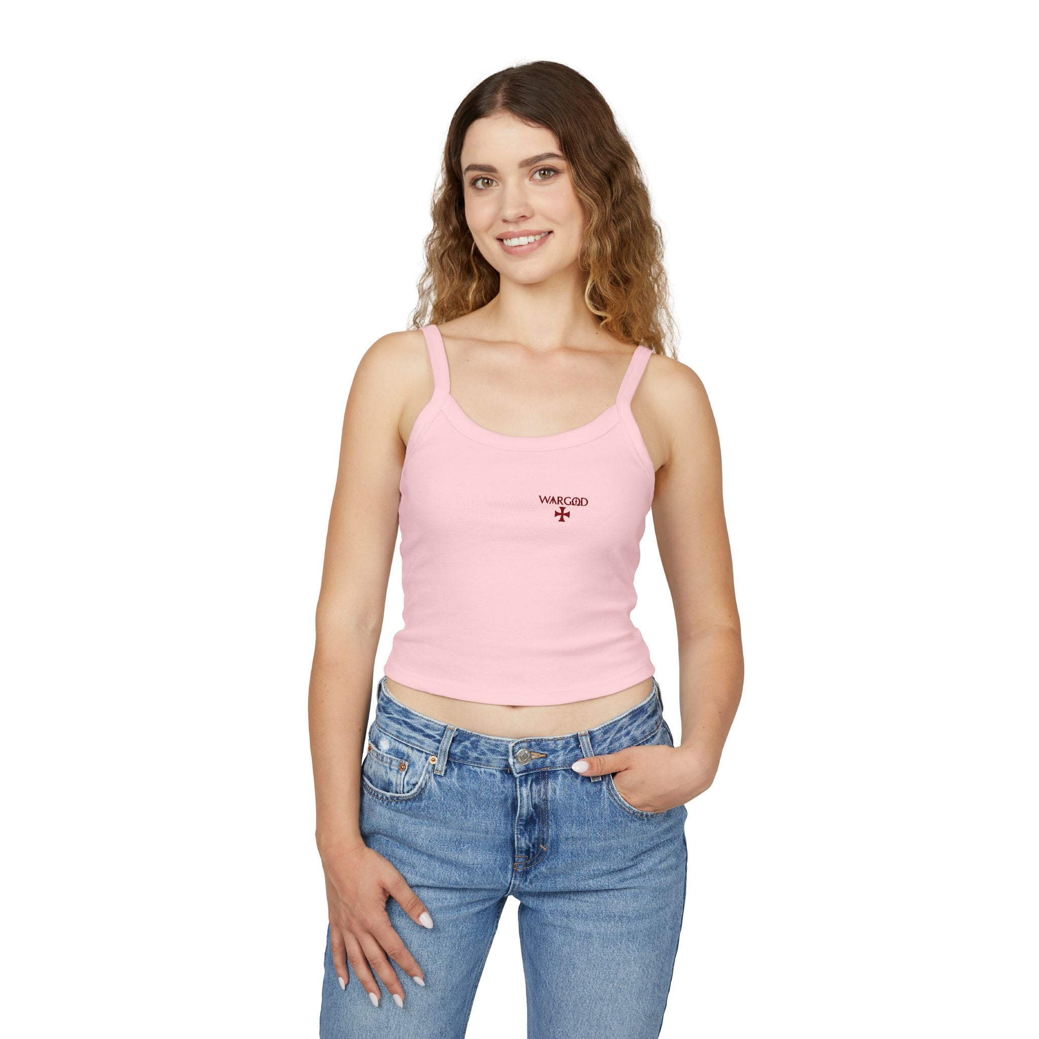 WARGOD Cross Tank — Women's Spaghetti Strap "Alpha and Omega"
