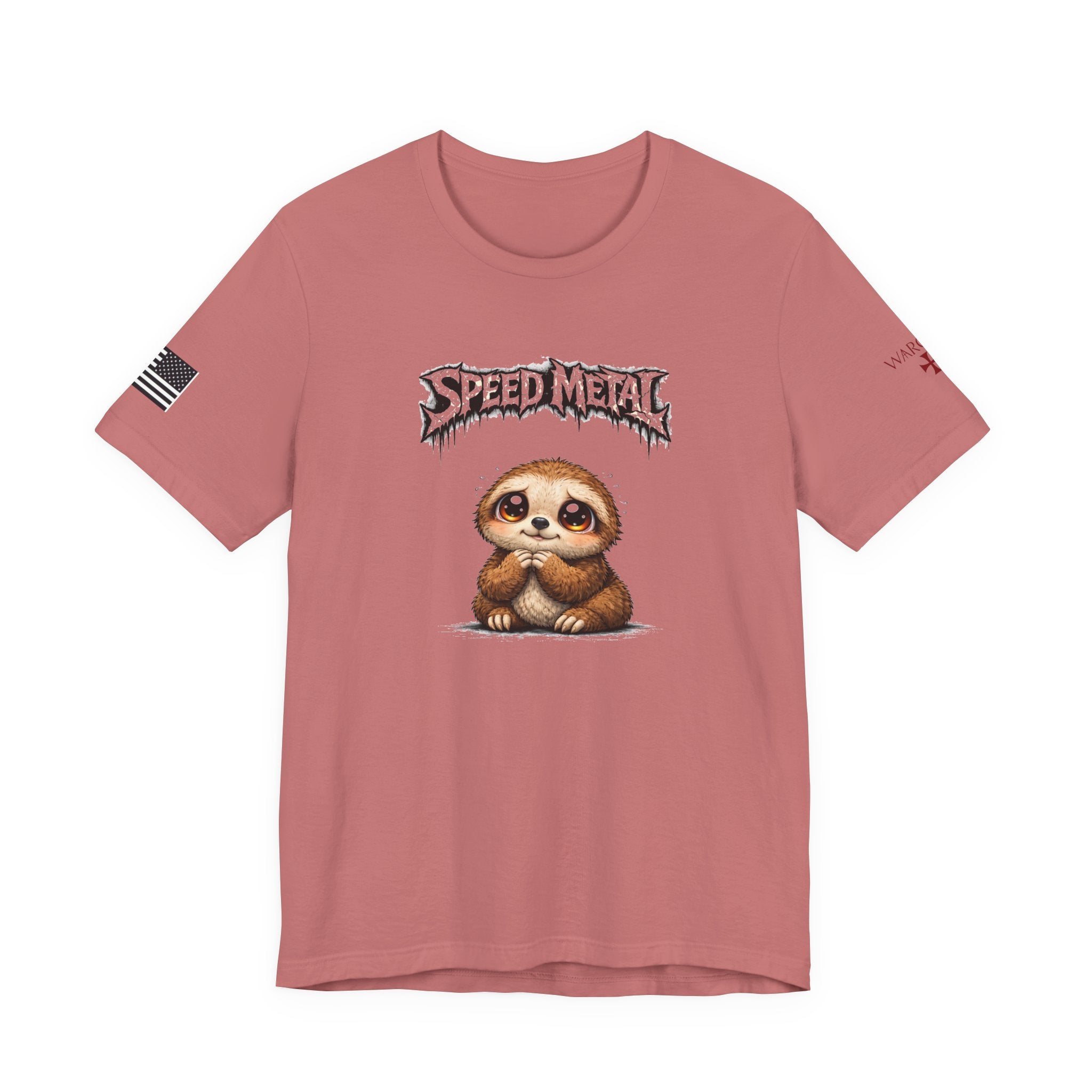 Speed Metal Sloth T-Shirt — Cute Sloth Graphic Tee for Metal Fans
